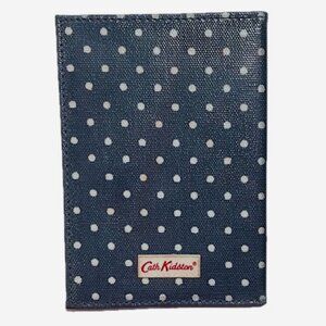 Cath Kidston London Navy Blue White Polka Dot Passport Cover NWOT